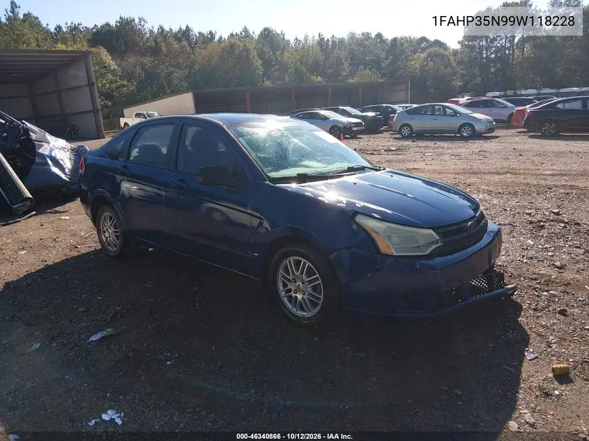 FORD FOCUS 2009, VIN 1FAHP35N99W118228