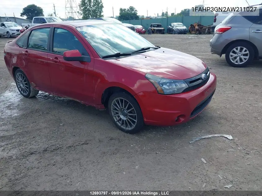 FORD FOCUS 2010, VIN 1FAHP3GN2AW211027