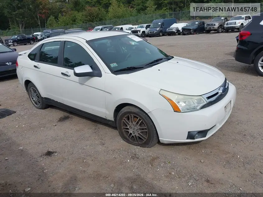 FORD FOCUS 2010, VIN 1FAHP3FN1AW145748