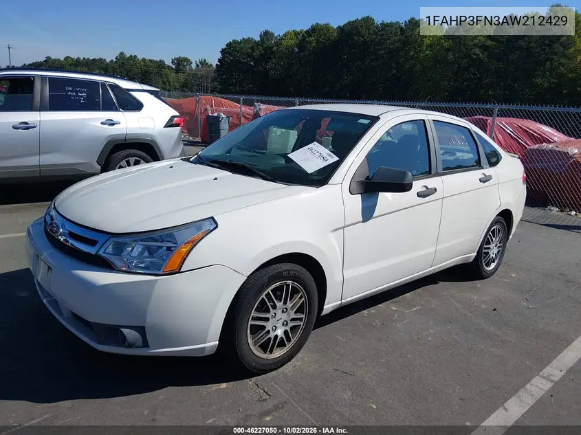 2010 FORD FOCUS VIN 1FAHP3FN3AW212429 — фото 2