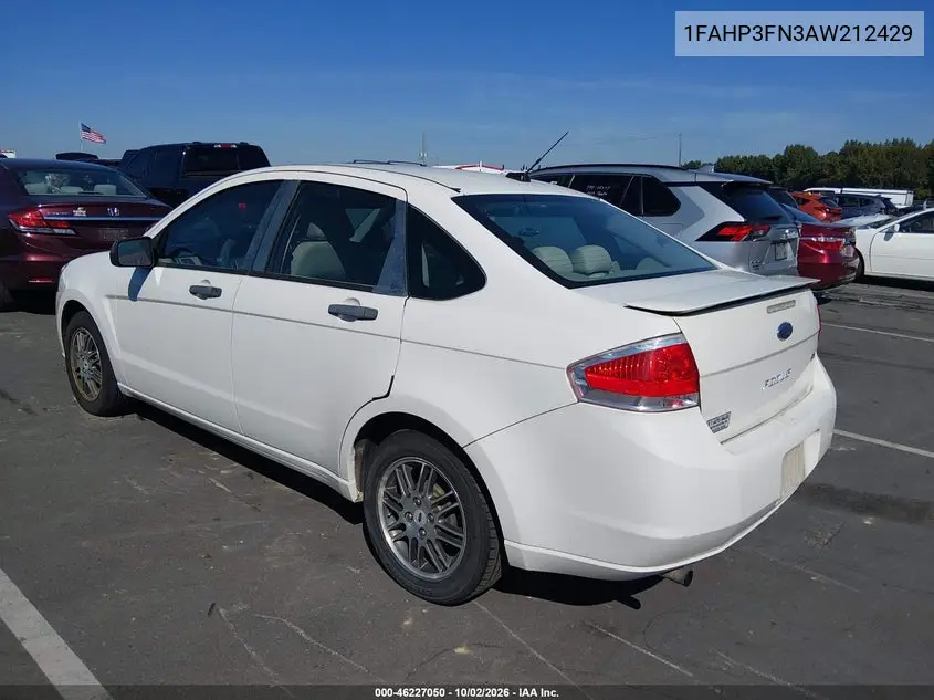2010 FORD FOCUS VIN 1FAHP3FN3AW212429 — фото 3