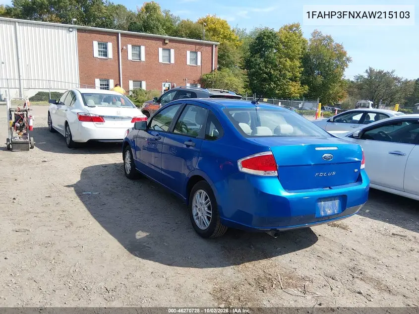 2010 FORD FOCUS VIN 1FAHP3FNXAW215103 — фото 3