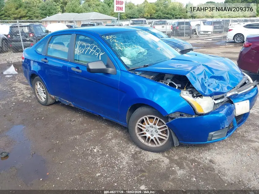 FORD FOCUS 2010, VIN 1FAHP3FN4AW209376