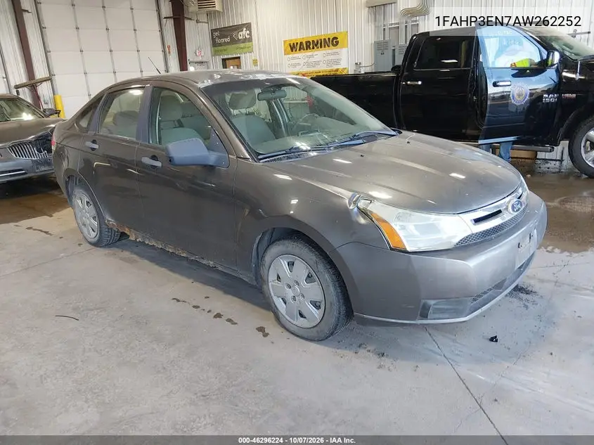 FORD FOCUS 2010, VIN 1FAHP3EN7AW262252