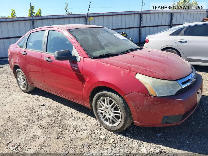 FORD FOCUS 2010, VIN 1FAHP3FN5AW111795