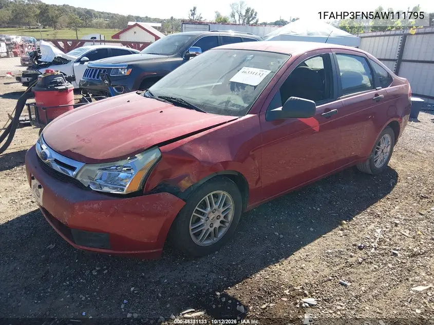 2010 FORD FOCUS VIN 1FAHP3FN5AW111795 — фото 2