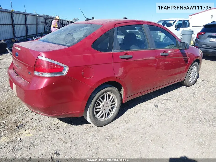 2010 FORD FOCUS VIN 1FAHP3FN5AW111795 — фото 4