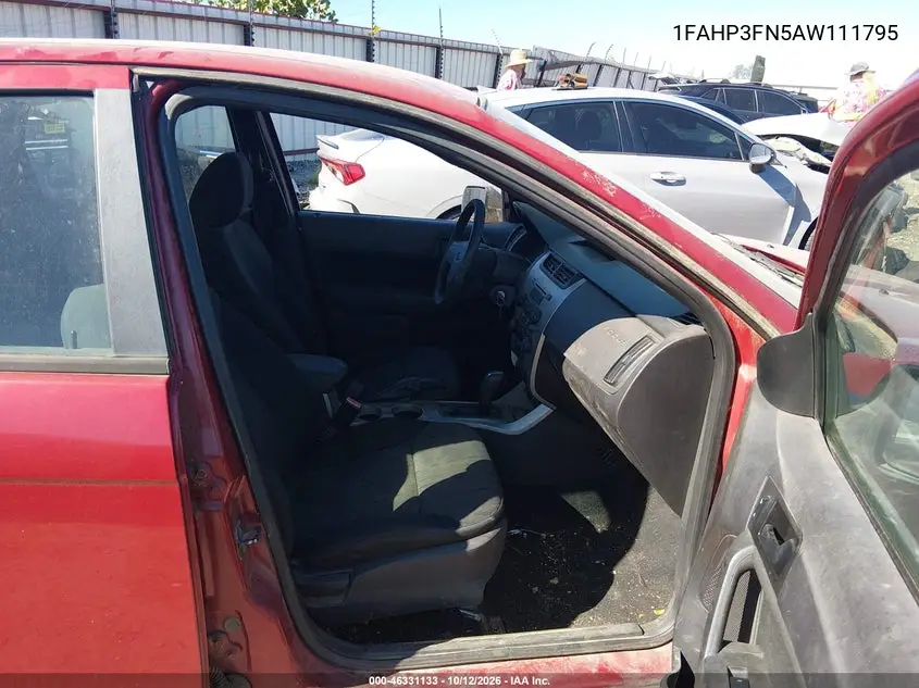 2010 FORD FOCUS VIN 1FAHP3FN5AW111795 — фото 5