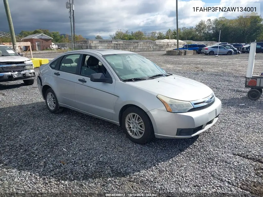 FORD FOCUS 2010, VIN 1FAHP3FN2AW134001