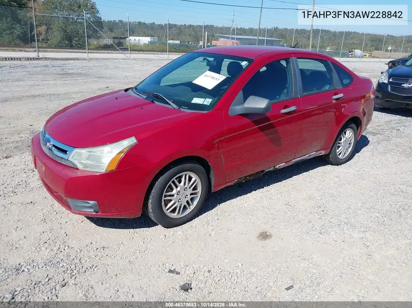 2010 FORD FOCUS VIN 1FAHP3FN3AW228842 — фото 2