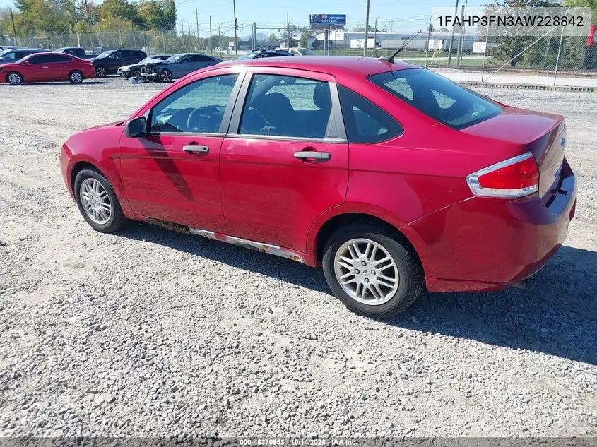 2010 FORD FOCUS VIN 1FAHP3FN3AW228842 — фото 3