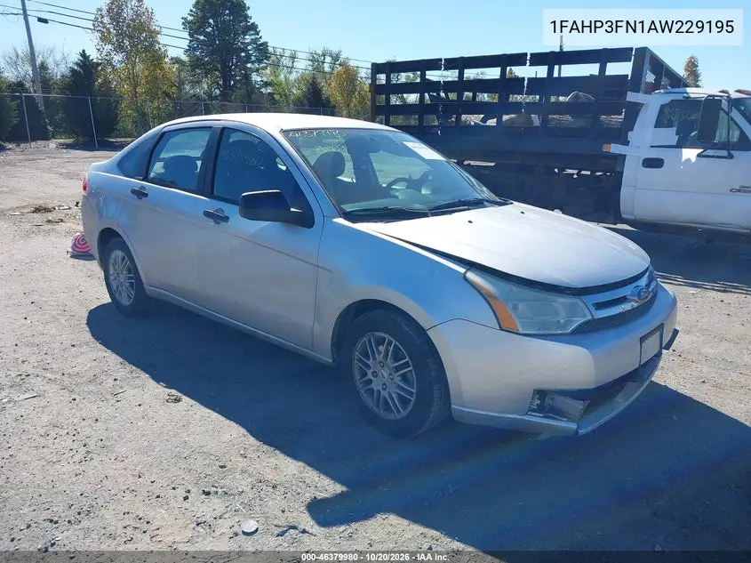 FORD FOCUS 2010, VIN 1FAHP3FN1AW229195