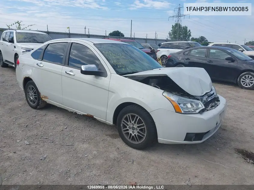 FORD FOCUS 2011, VIN 1FAHP3FN5BW100085