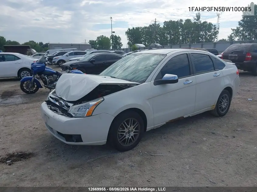 2011 FORD FOCUS VIN 1FAHP3FN5BW100085 — фото 2