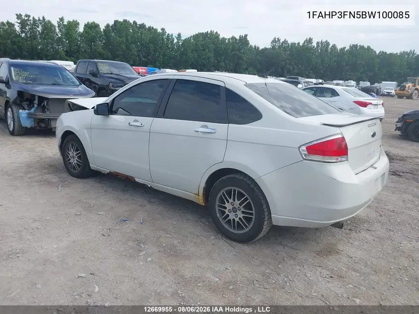 2011 FORD FOCUS VIN 1FAHP3FN5BW100085 — фото 3
