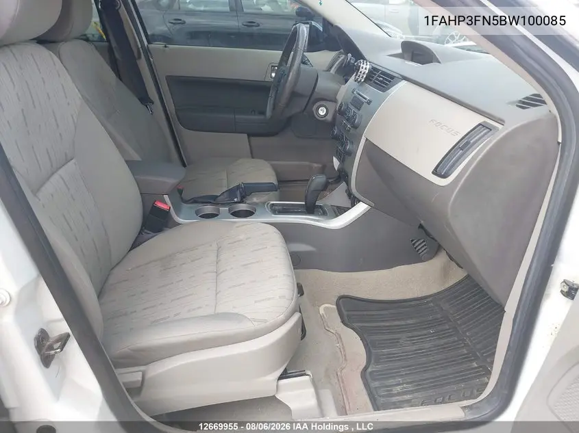 2011 FORD FOCUS VIN 1FAHP3FN5BW100085 — фото 5