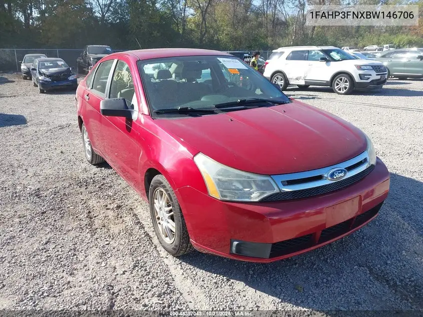 FORD FOCUS 2011, VIN 1FAHP3FNXBW146706