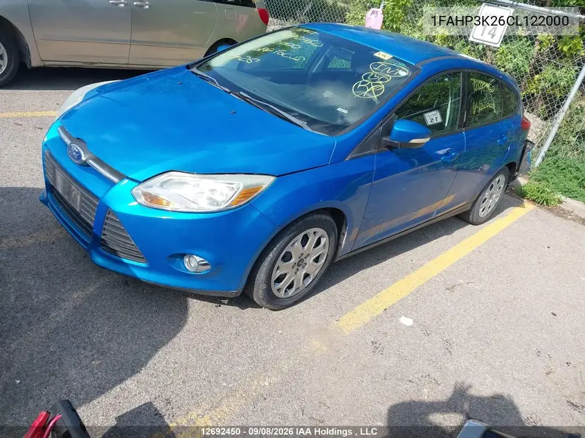 2012 FORD FOCUS VIN 1FAHP3K26CL122000 — фото 2