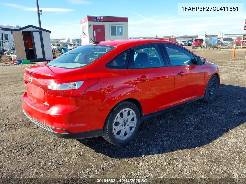 2012 FORD FOCUS VIN 1FAHP3F27CL411851 — фото 4