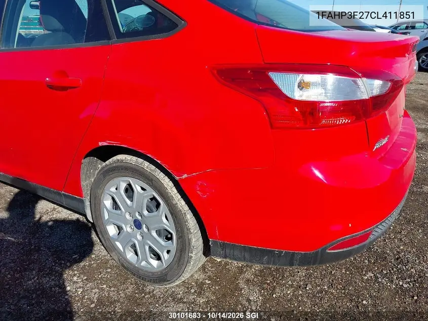 2012 FORD FOCUS VIN 1FAHP3F27CL411851 — фото 6