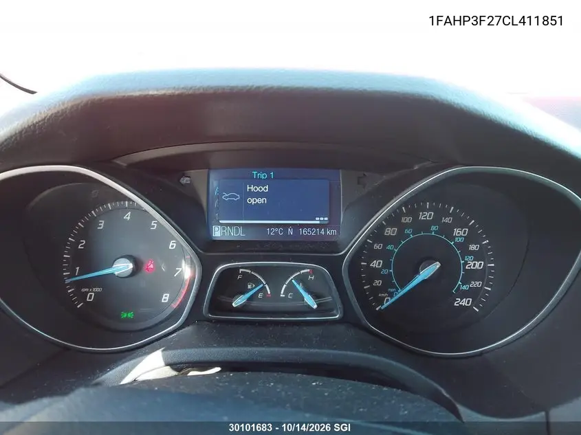 2012 FORD FOCUS VIN 1FAHP3F27CL411851 — фото 7