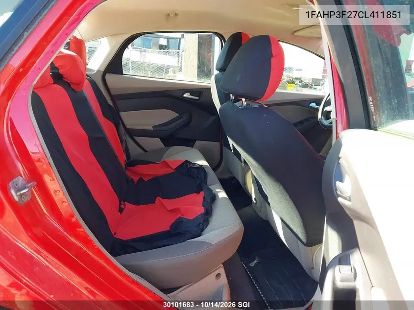 2012 FORD FOCUS VIN 1FAHP3F27CL411851 — фото 8