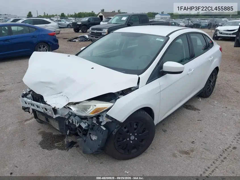 2012 FORD FOCUS VIN 1FAHP3F22CL455885 — фото 2