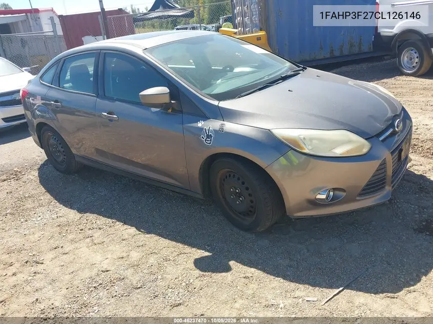 FORD FOCUS 2012, VIN 1FAHP3F27CL126146