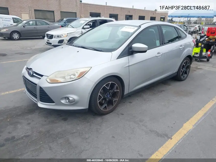 2012 FORD FOCUS VIN 1FAHP3F28CL148687 — фото 2