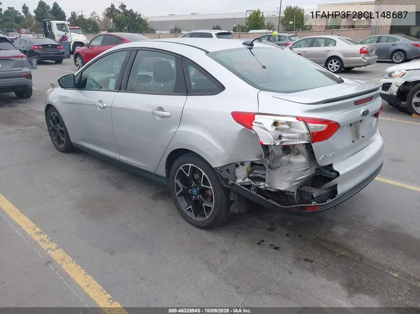 2012 FORD FOCUS VIN 1FAHP3F28CL148687 — фото 3