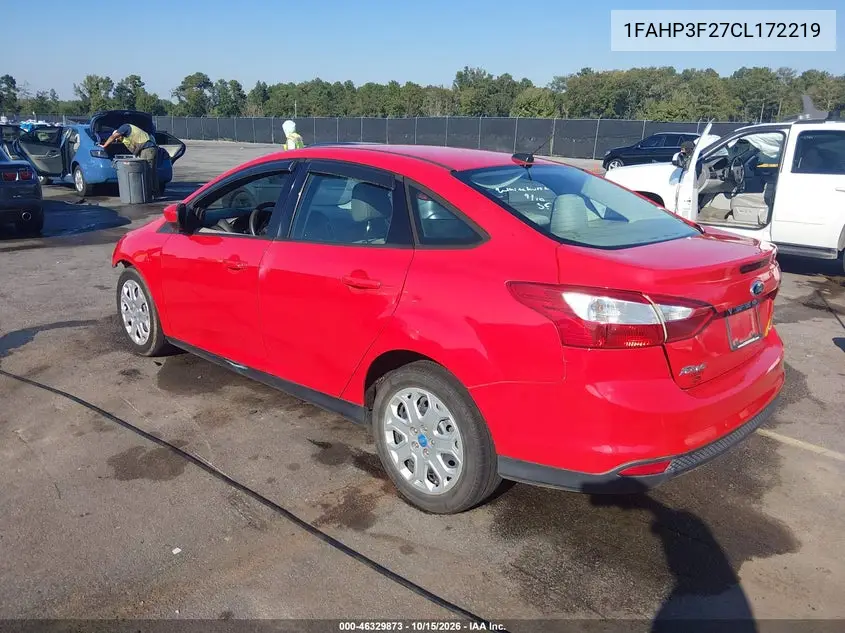 2012 FORD FOCUS VIN 1FAHP3F27CL172219 — фото 3