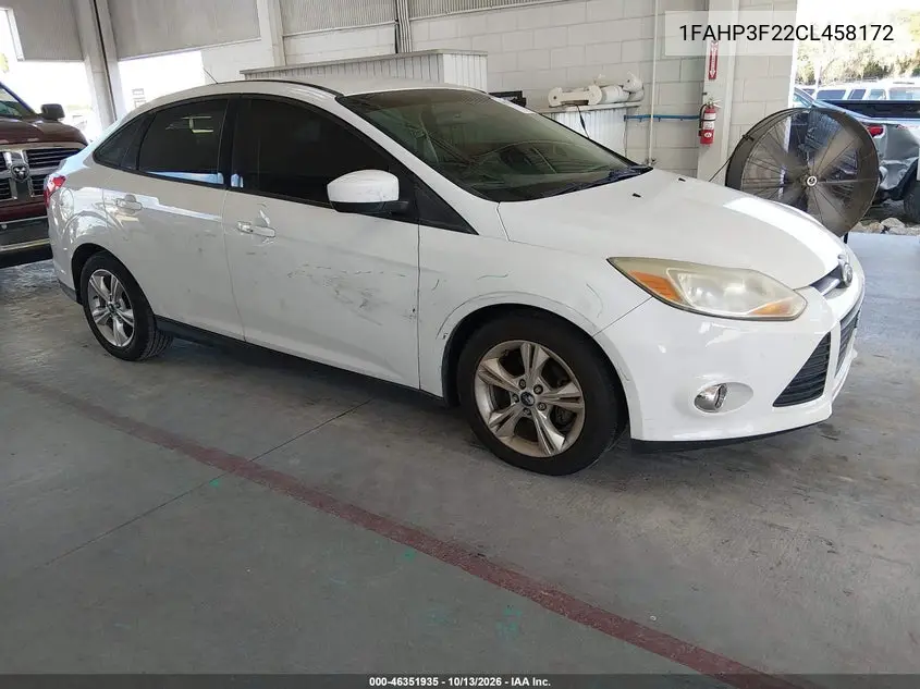 FORD FOCUS 2012, VIN 1FAHP3F22CL458172
