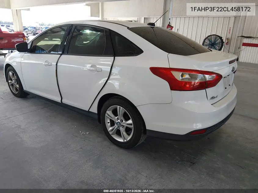 2012 FORD FOCUS VIN 1FAHP3F22CL458172 — фото 3