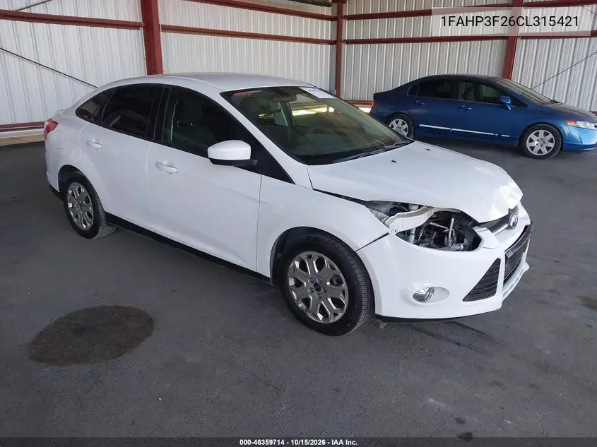 FORD FOCUS 2012, VIN 1FAHP3F26CL315421