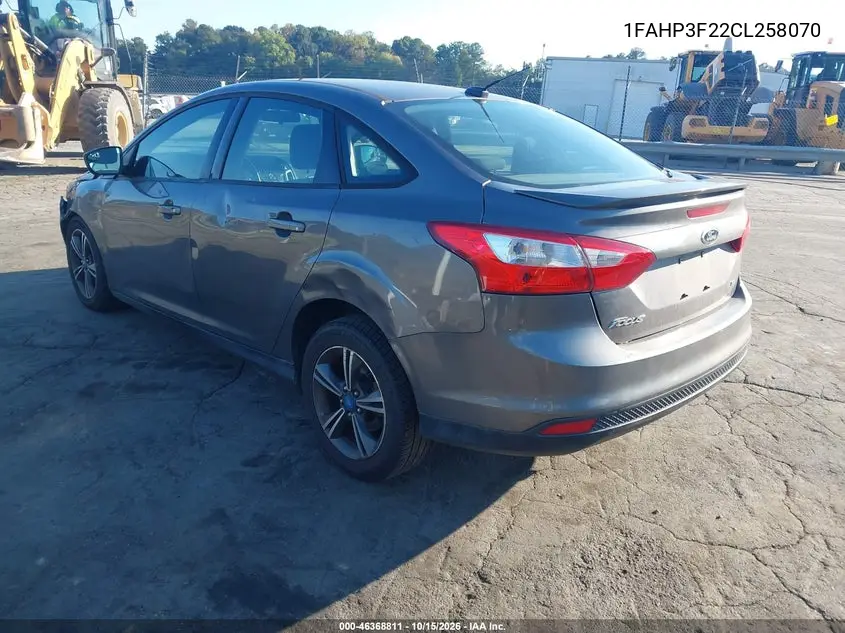 2012 FORD FOCUS VIN 1FAHP3F22CL258070 — фото 3