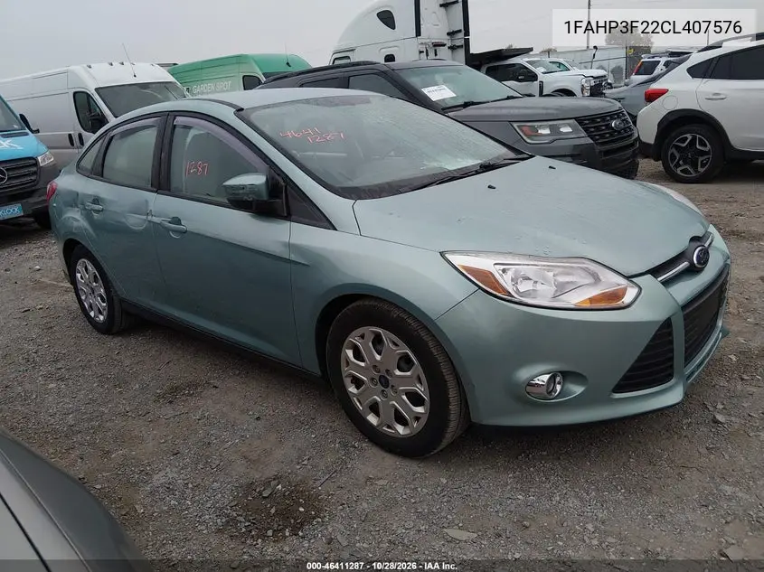 FORD FOCUS 2012, VIN 1FAHP3F22CL407576