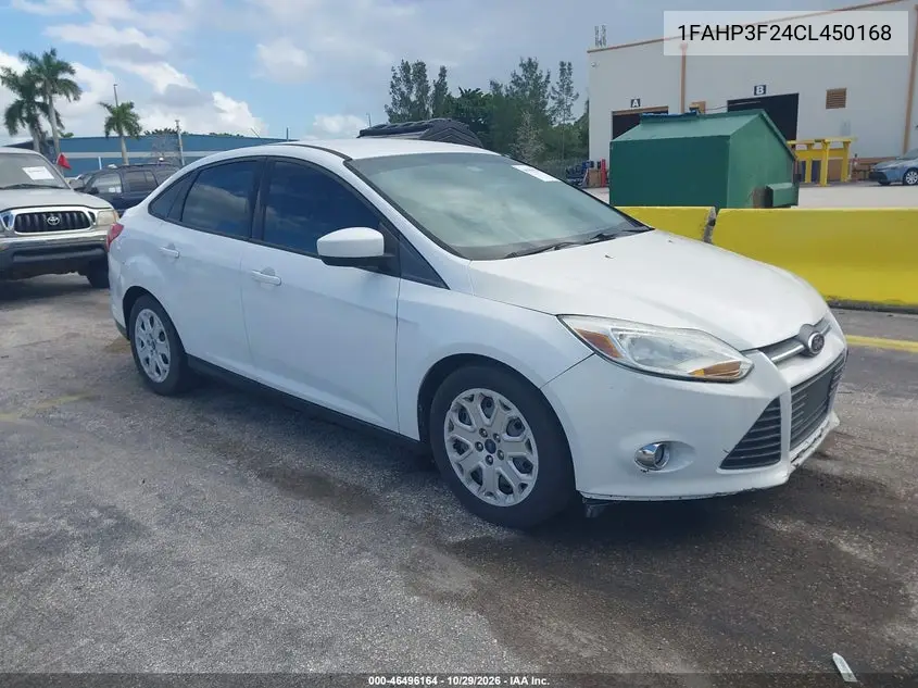 FORD FOCUS 2012, VIN 1FAHP3F24CL450168