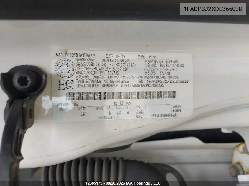 2013 FORD FOCUS VIN 1FADP3J2XDL366038 — фото 18