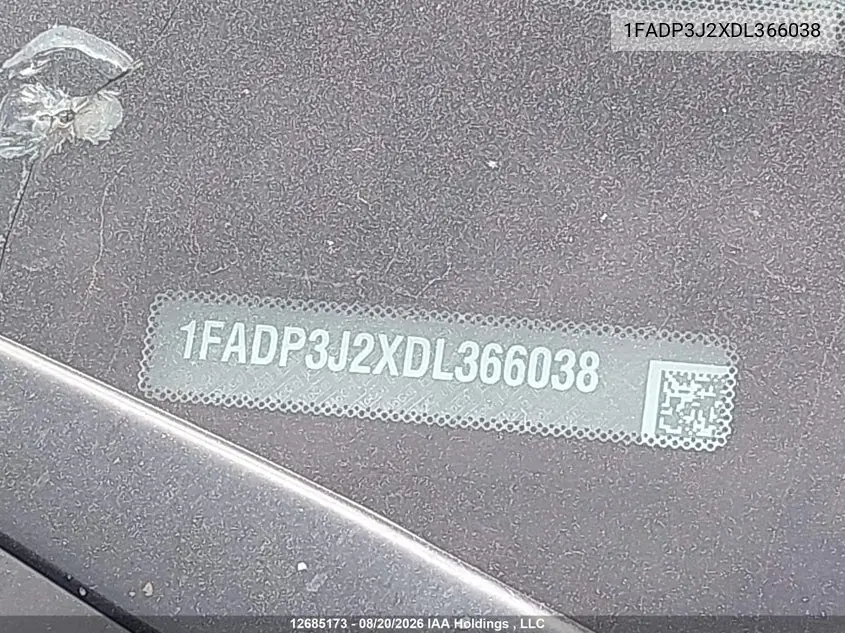 2013 FORD FOCUS VIN 1FADP3J2XDL366038 — фото 9