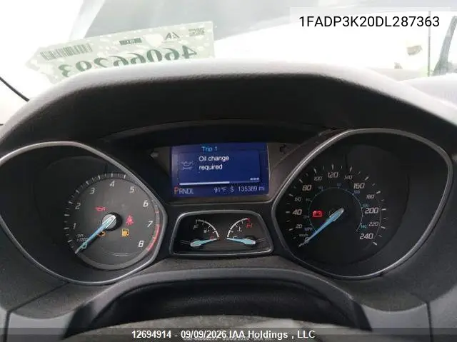 2013 FORD FOCUS VIN 1FADP3K20DL287363 — фото 8
