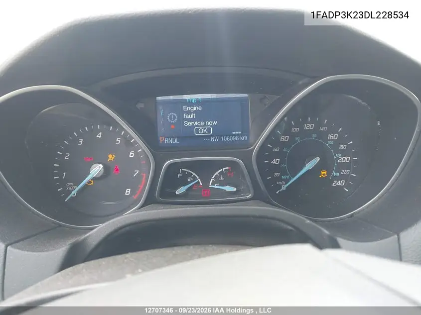 2013 FORD FOCUS VIN 1FADP3K23DL228534 — фото 7