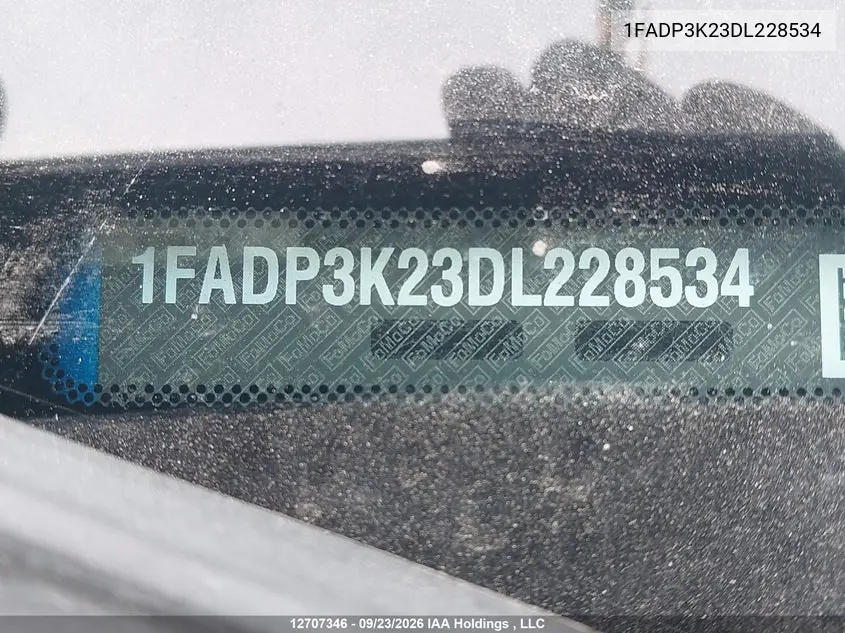 2013 FORD FOCUS VIN 1FADP3K23DL228534 — фото 9