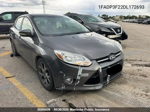 FORD FOCUS 2013, VIN 1FADP3F22DL172693