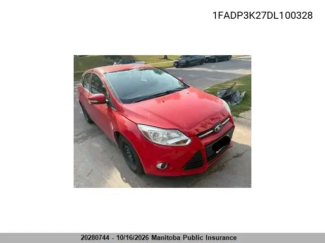 FORD FOCUS 2013, VIN 1FADP3K27DL100328