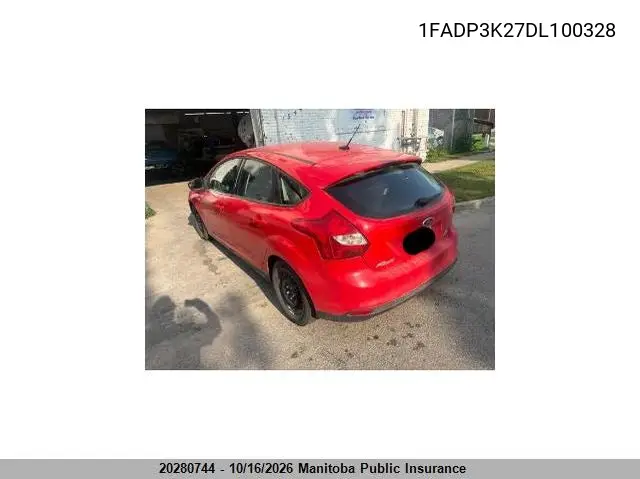 2013 FORD FOCUS VIN 1FADP3K27DL100328 — фото 3