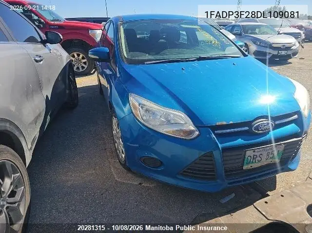 FORD FOCUS 2013, VIN 1FADP3F28DL109081