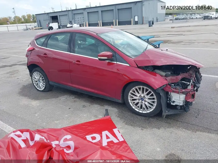 FORD FOCUS 2013, VIN 1FADP3N20DL108640