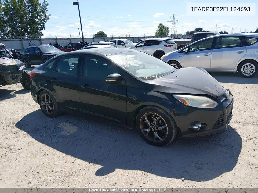 FORD FOCUS 2014, VIN 1FADP3F22EL124693