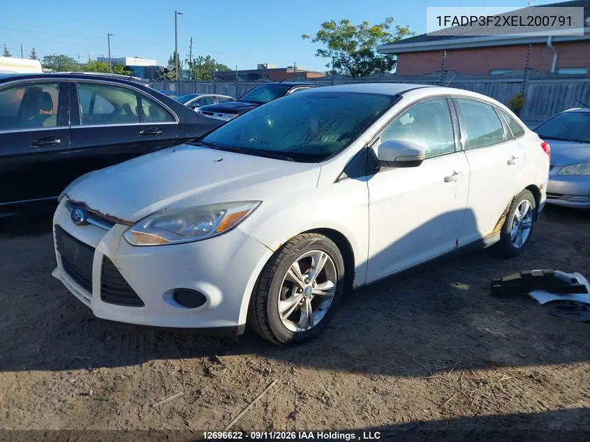 2014 FORD FOCUS VIN 1FADP3F2XEL200791 — фото 2