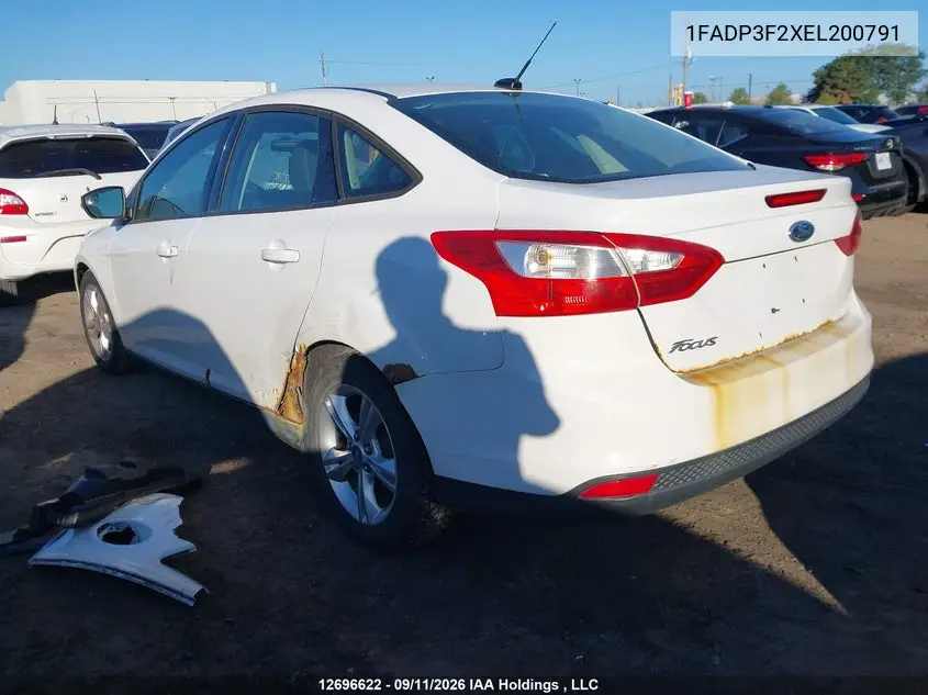 2014 FORD FOCUS VIN 1FADP3F2XEL200791 — фото 3
